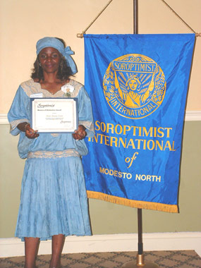Receiving Woman of Distinction Award